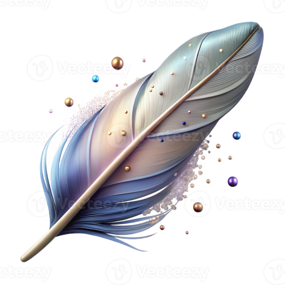 serene rustic Bird Feather with Transparent Background Cutout png