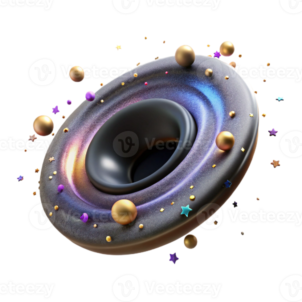 stunning artistic Galaxy Center Black Hole Cutout with Gravitational Lens authentic png