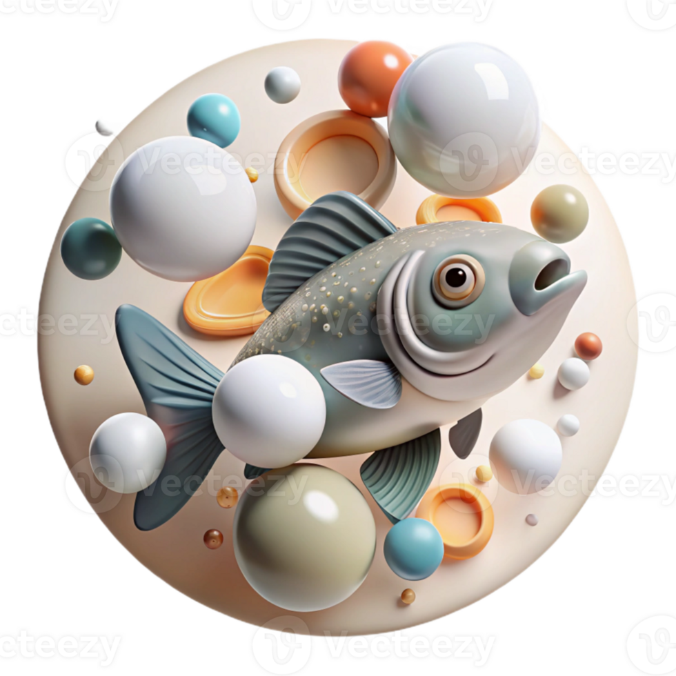 wonderful artistic Fish School Swimming in Circles Cutout White Background high resolution png
