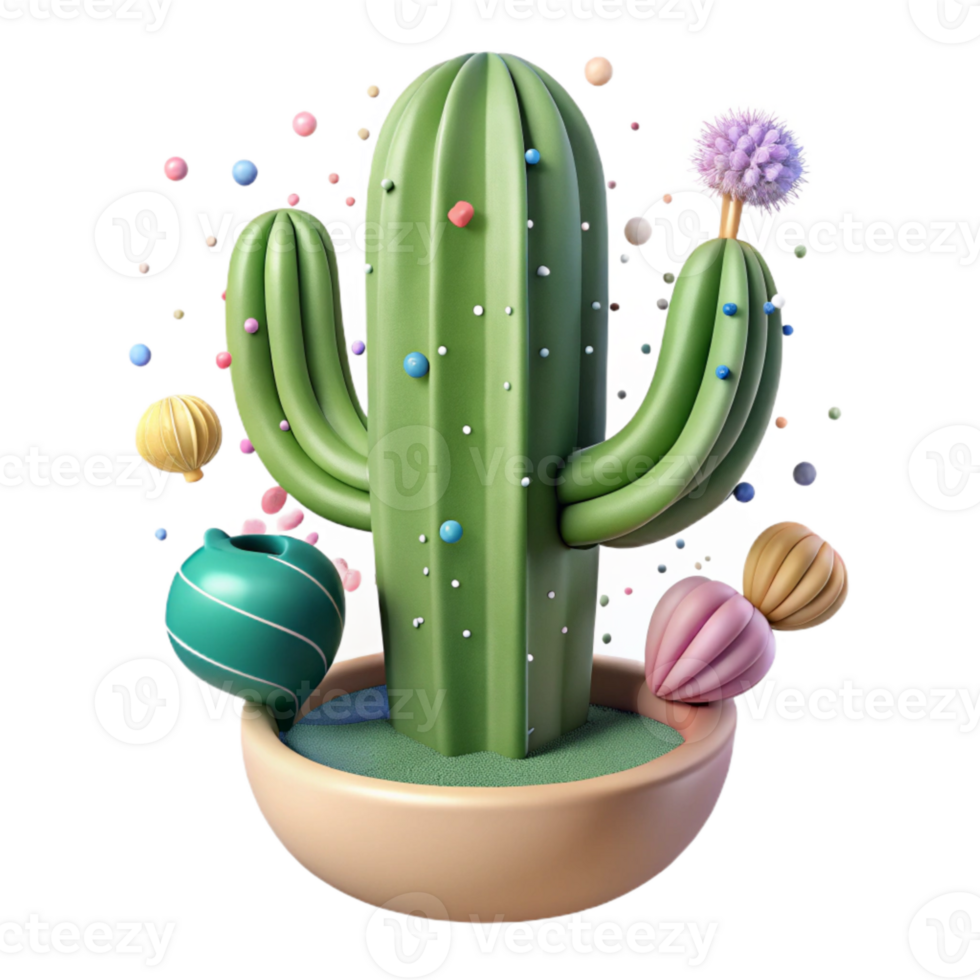 beautiful abstract Cactus Plant Cutout Transparent Background high resolution png