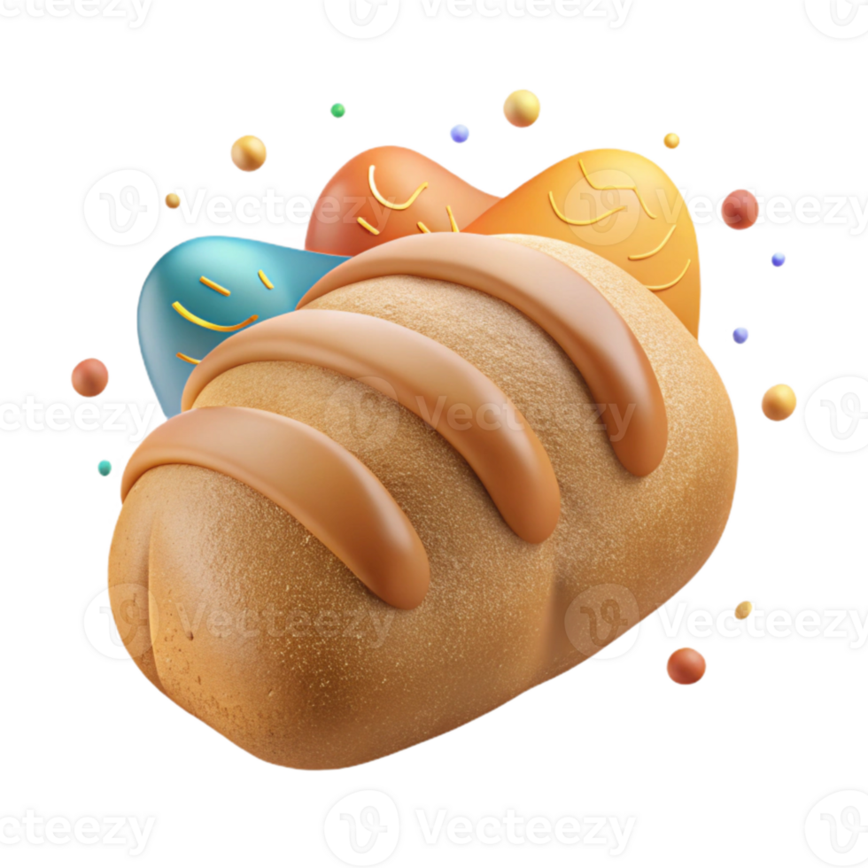 wonderful contemporary Artisan Bread Loaf Close Up Cutout with Shadow authentic png