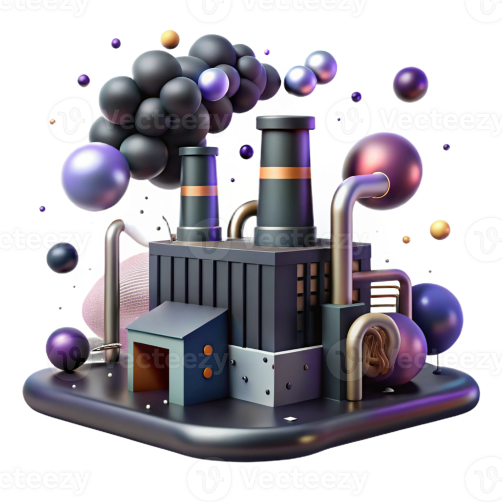 elegant creative Factory Emitting Pollution Dark Tones Cutout exclusive png