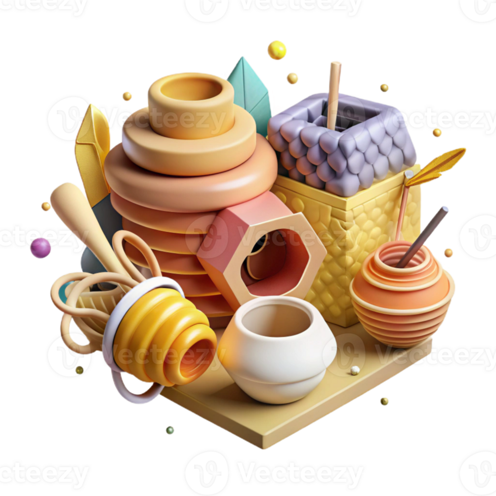 vibrant abstract Beekeeping Tools Illustration Cutout original png