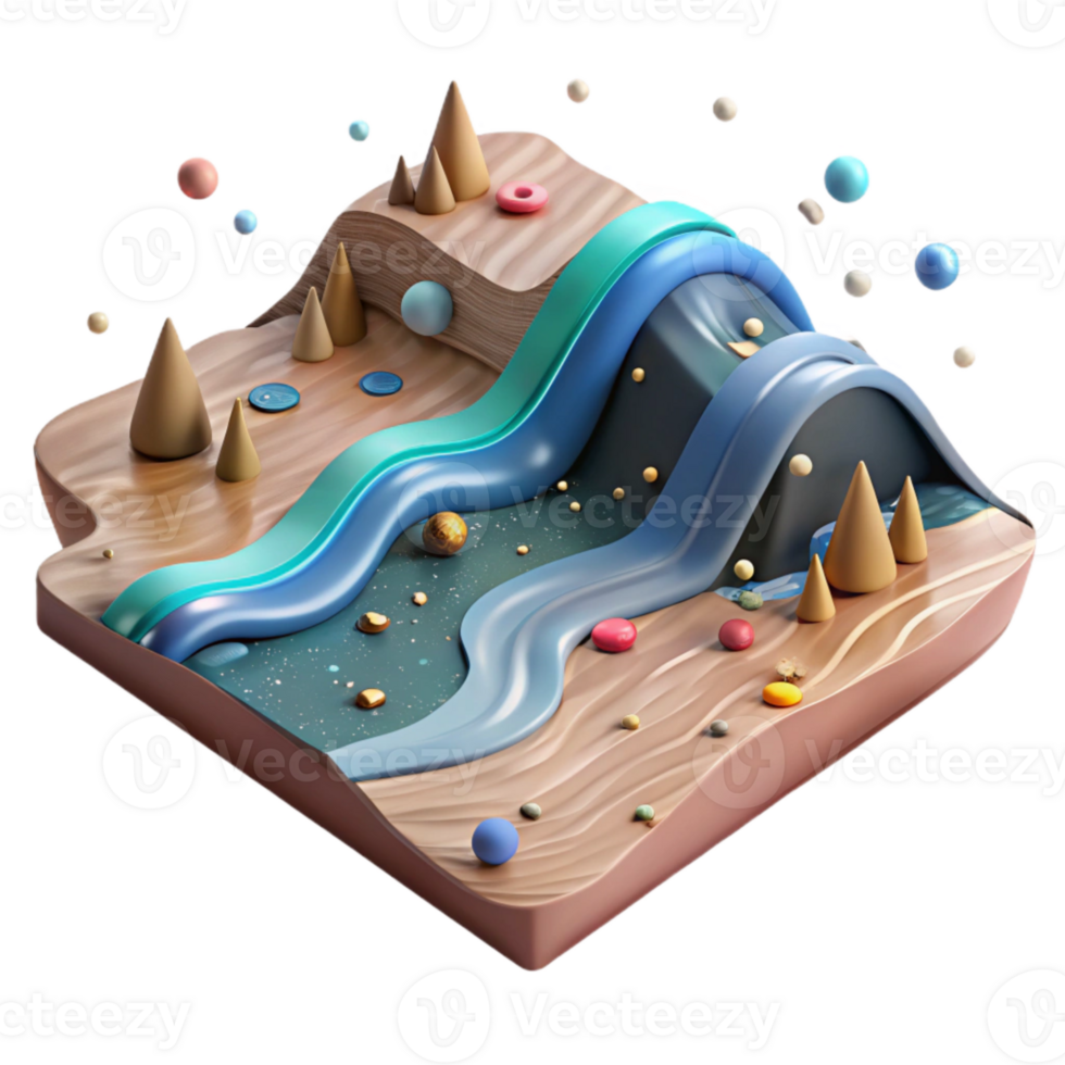 wonderful artistic Flooded River Plain Cutout High Water Mark professional png