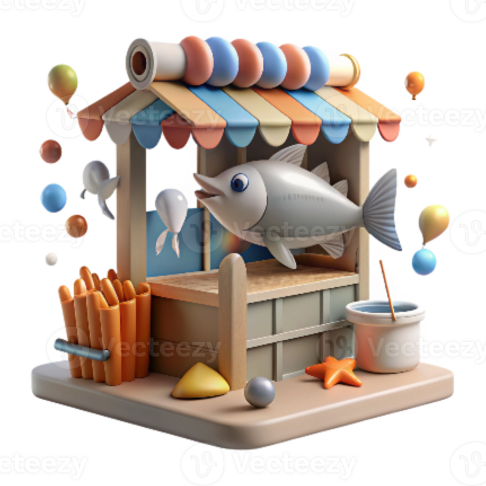 extraordinary rustic Fish Market with No Fish Cutout detailed png