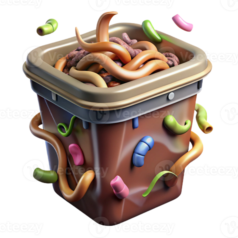 impressive abstract Compost Bin with Worms Transparent Background png