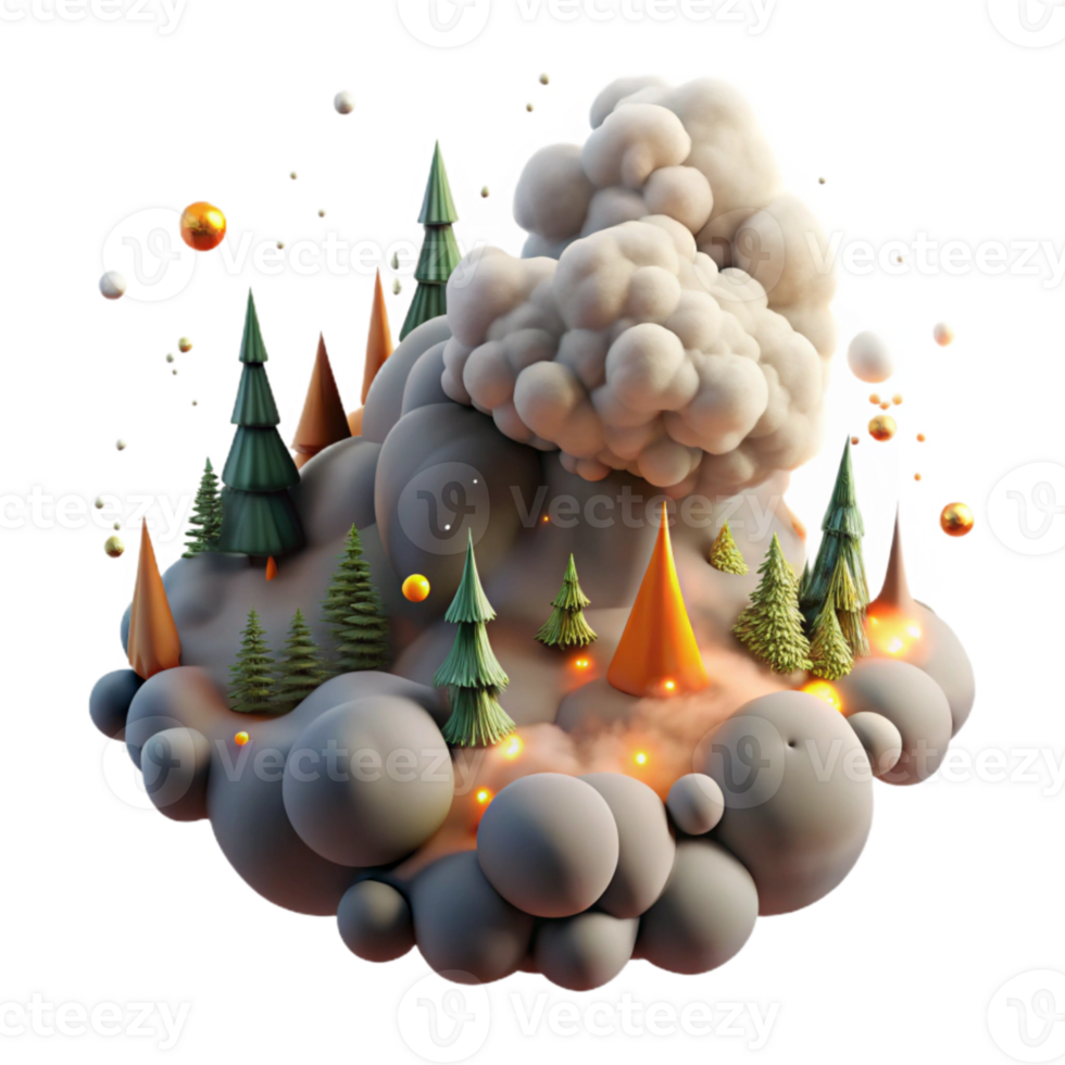serene traditional Forest Fire Smoke Billowing Transparent Cutout original png
