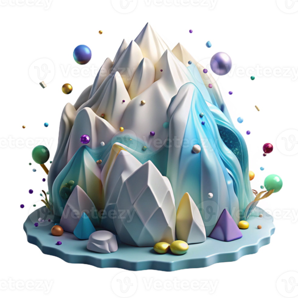 vibrant contemporary Glacier Calving Front View Transparent Background high quality png
