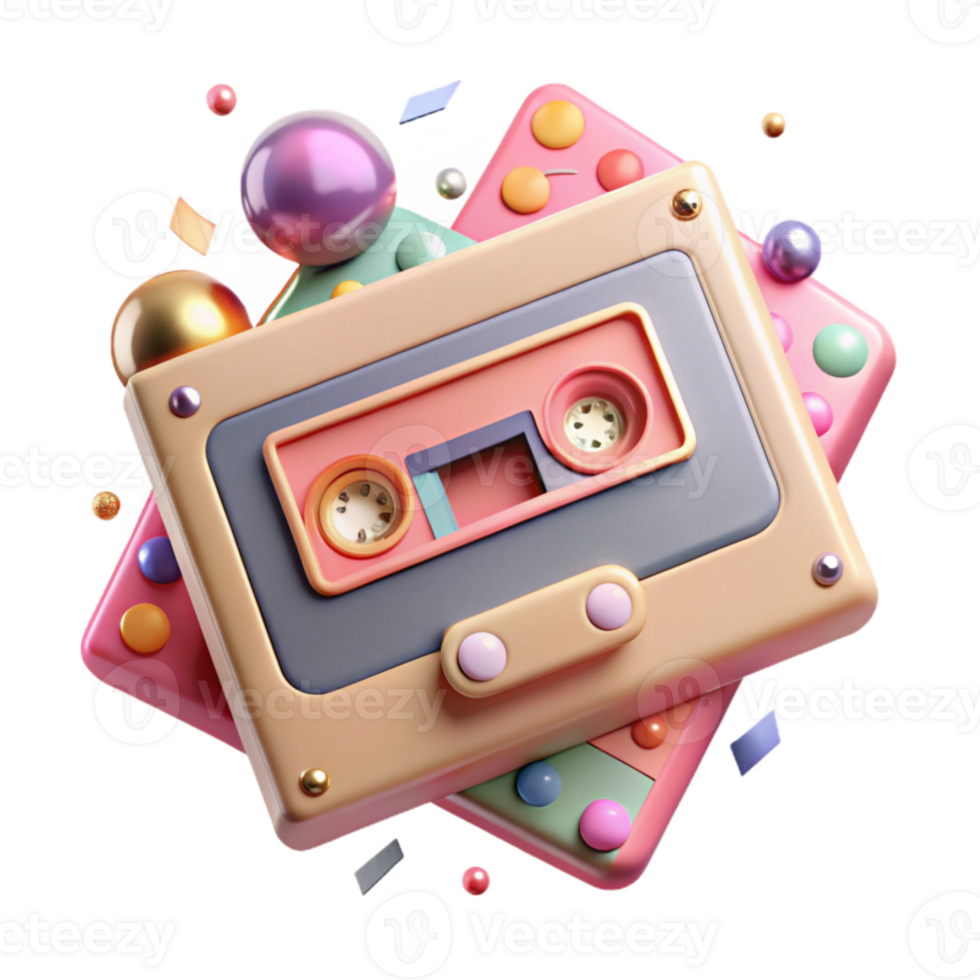 extraordinary creative Cassette Player Isolated with Play Button Pressed genuine png
