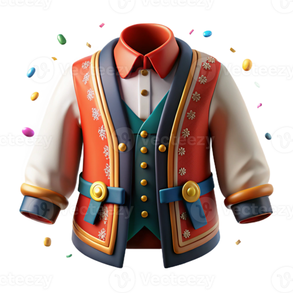 extraordinary vintage Danish Folk Costume with Embroidered Vest Transparent Background high resolution png