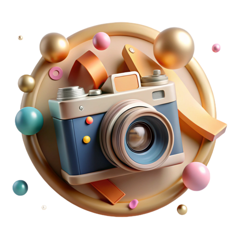 extraordinary vintage Classic Film Camera Cutout with Lens Cap On authentic png