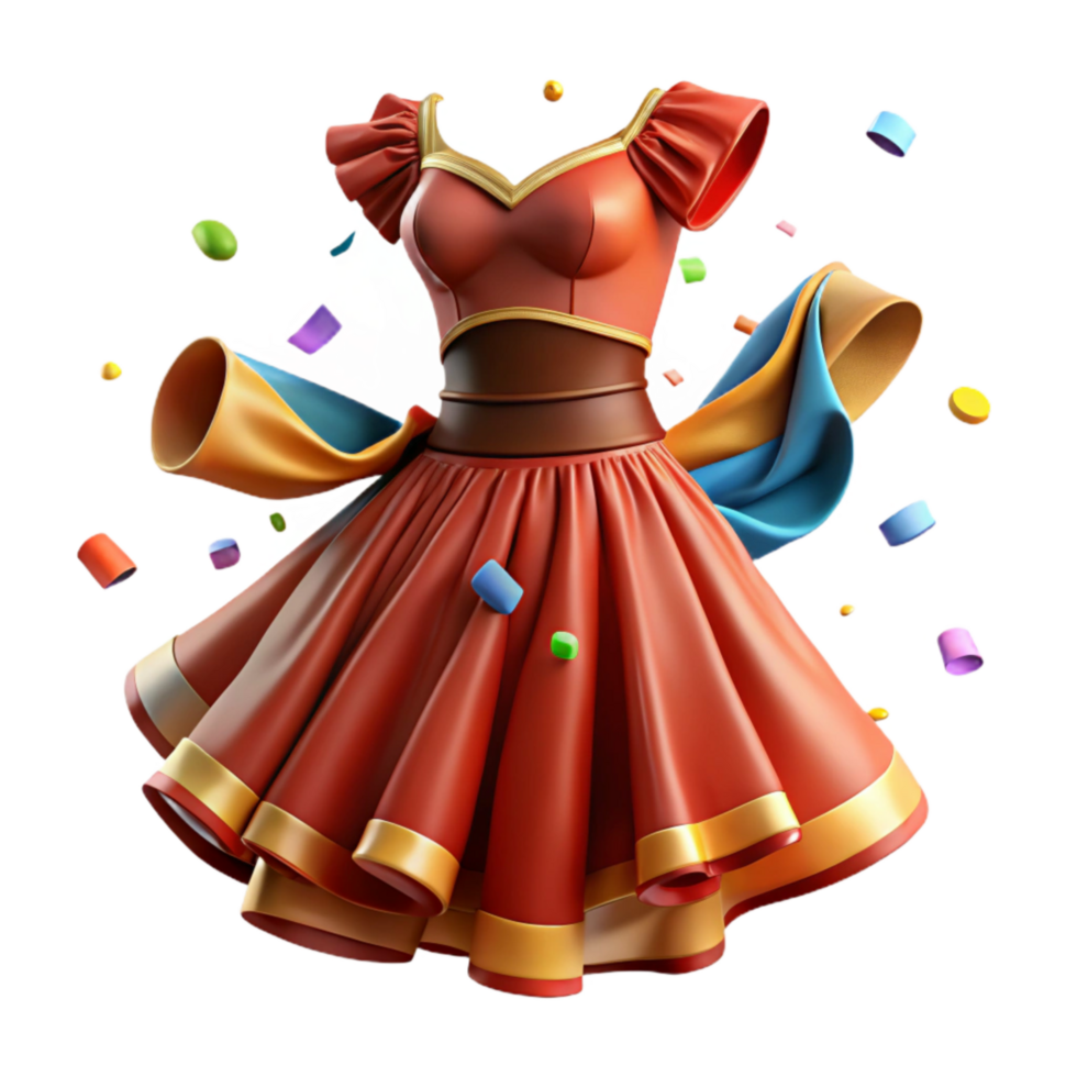 stunning rustic Cuban Salsa Dancer Dress Detail Isolated Element high quality png