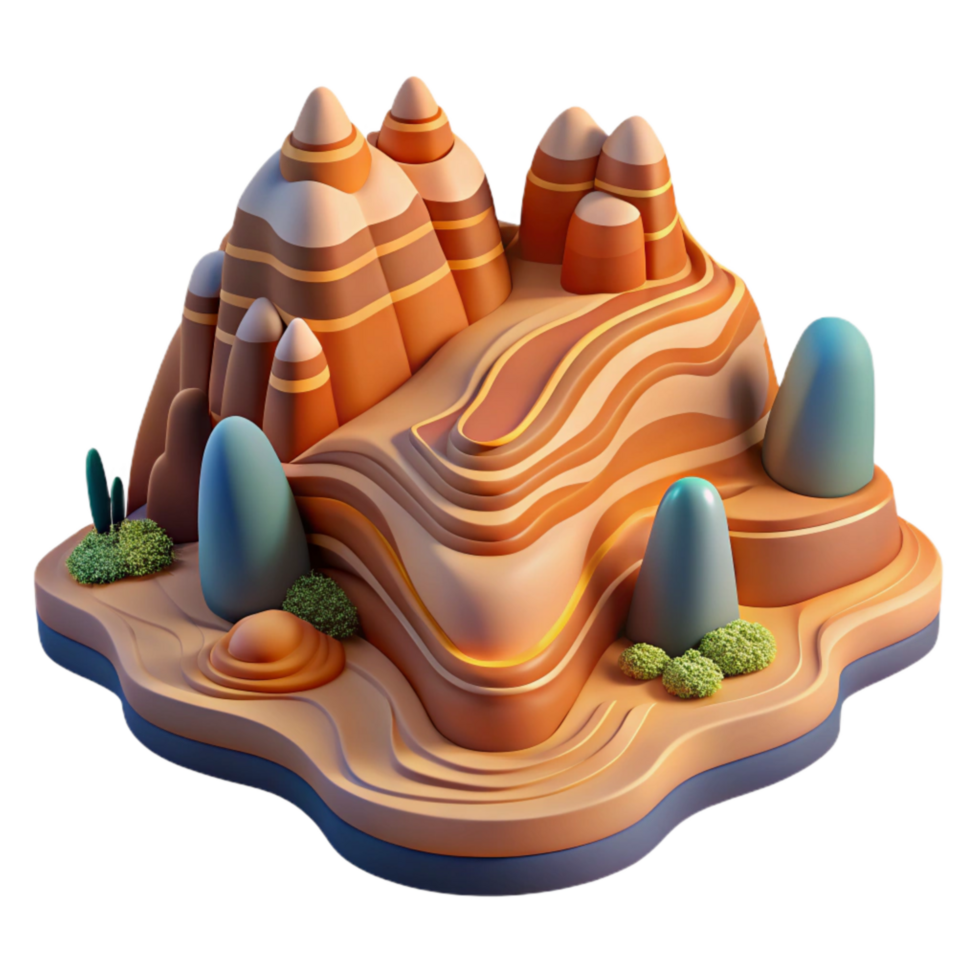 impressive abstract Canyon Landscape Isolated Element detailed png