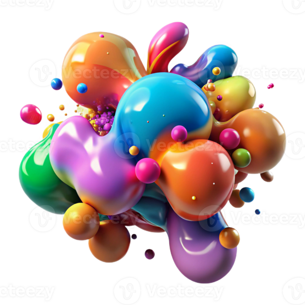 wonderful classic Colorful Ink Blots Cutout Transparent Background professional png