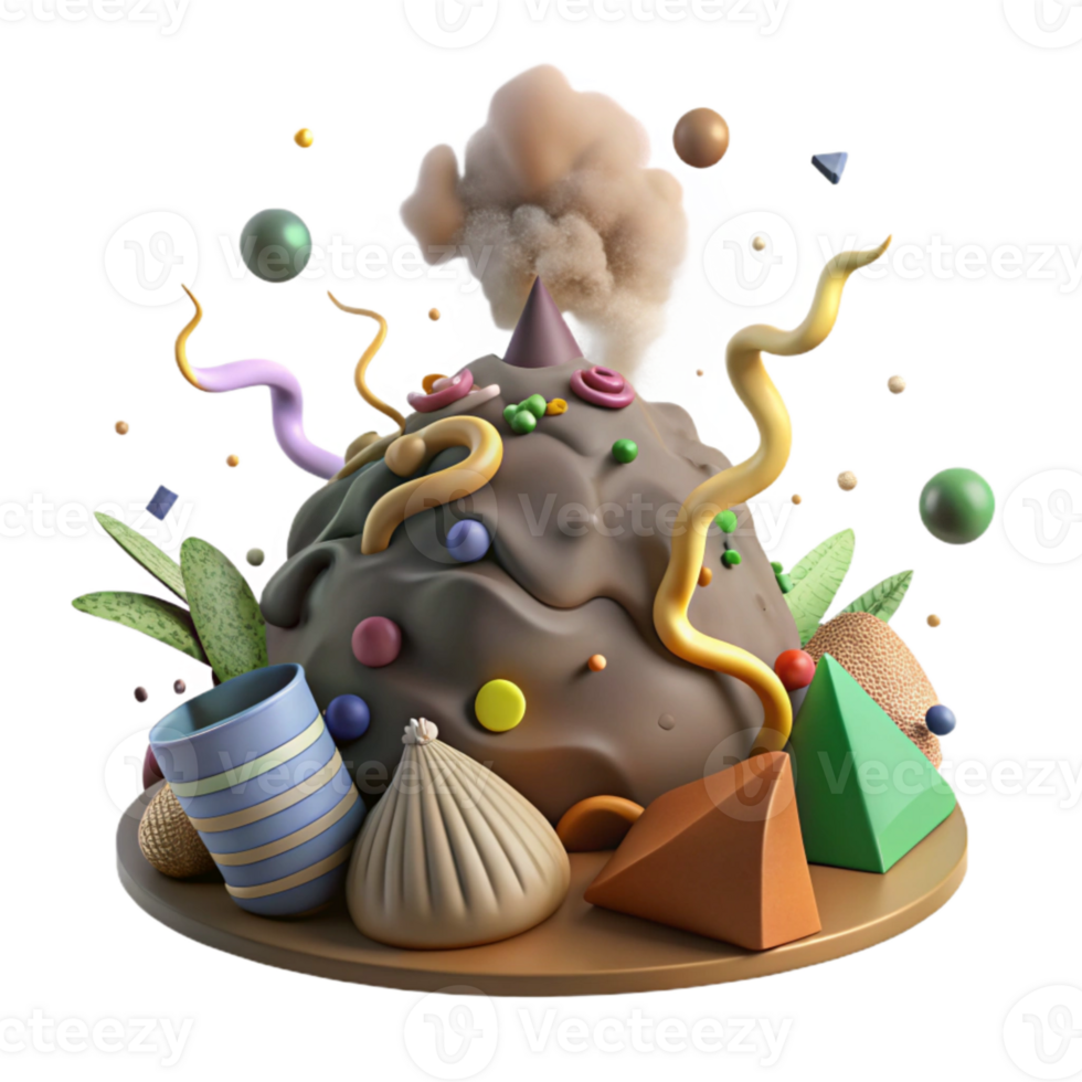 serene artistic Compost Pile with Steam Rising Transparent Background high quality png
