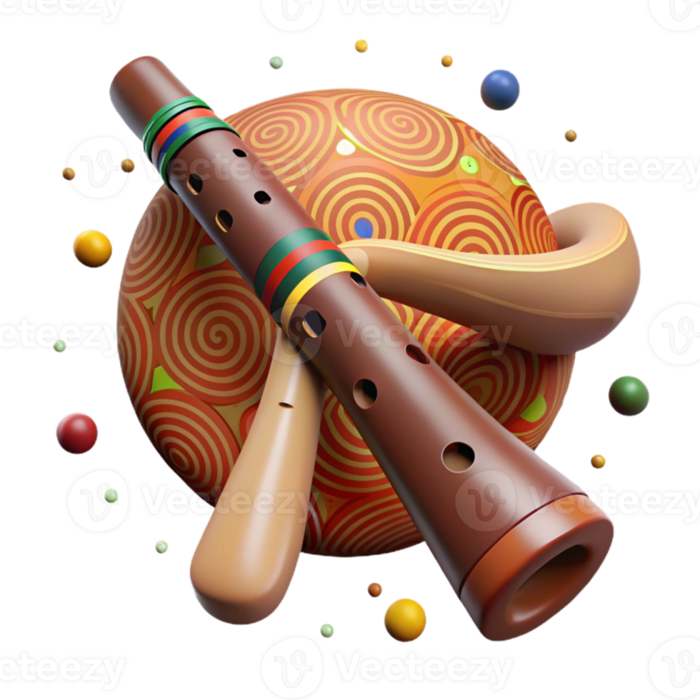 serene classic Didgeridoo Player Aboriginal Art Inspired Isolated Element detailed png