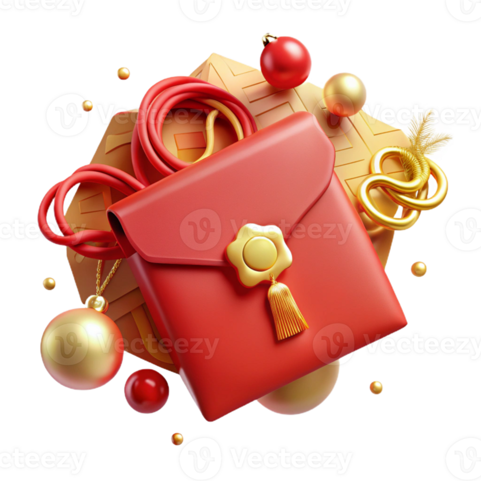 impressive artistic Chinese New Year Red Envelope Front View Cutout high quality png