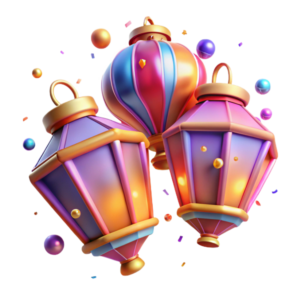 extraordinary traditional Floating Lanterns Vibrant Colors Transparent high quality png