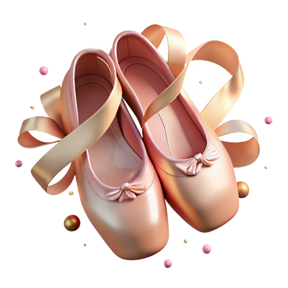 magnificent artistic Ballet Slippers Satin Ribbons Transparent Background Delicate Pink detailed png