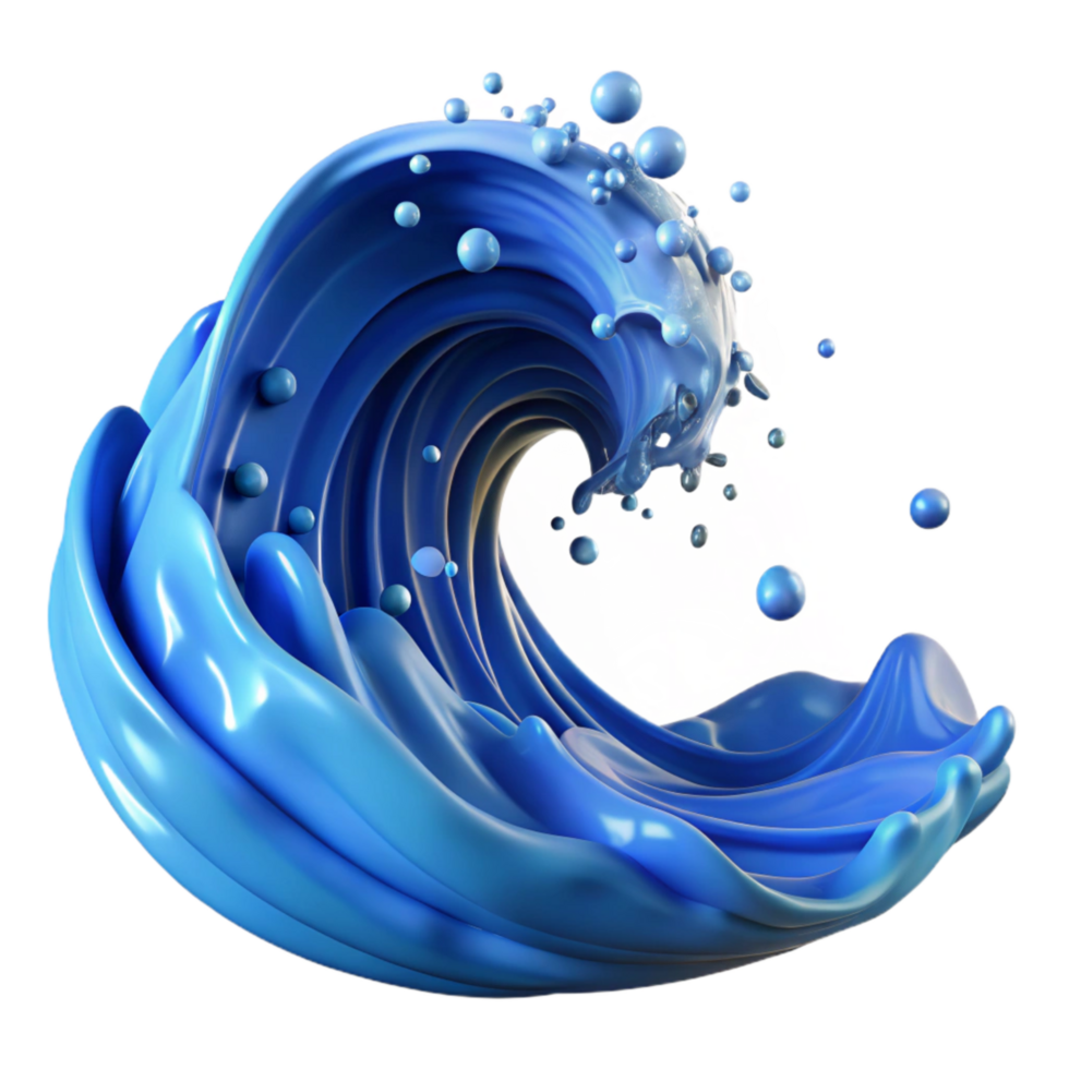wonderful creative Blue Ocean Wave Crashing Isolated Element professional png