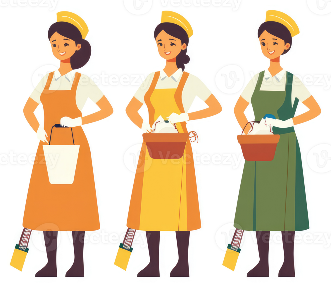 Three women farmers carrying produce in baskets and buckets. png