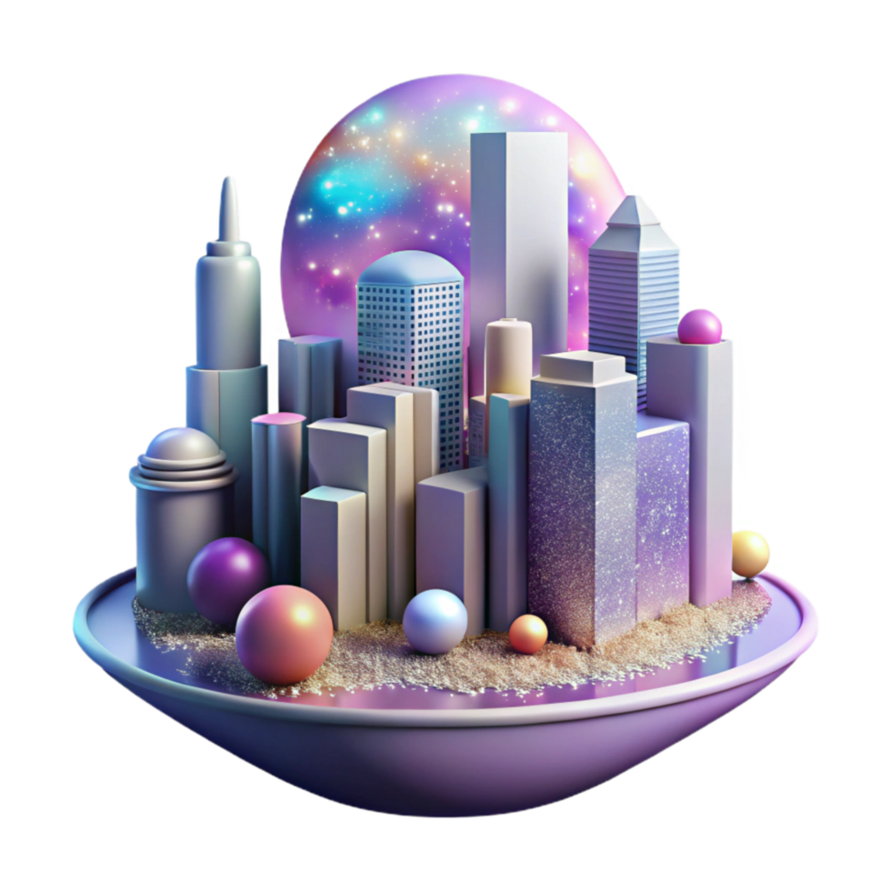 wonderful traditional Cityscape with Noise Pollution Gradient Overlay Isolated high quality png