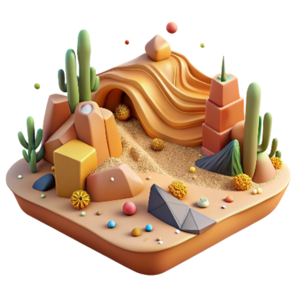 magnificent classic Deforestation Impact Desert Landscape Cutout Warm Colors png