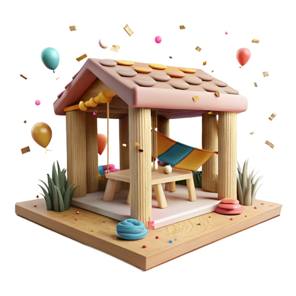 wonderful rustic Community Building Shelter Cooperative Effort Cutout authentic png