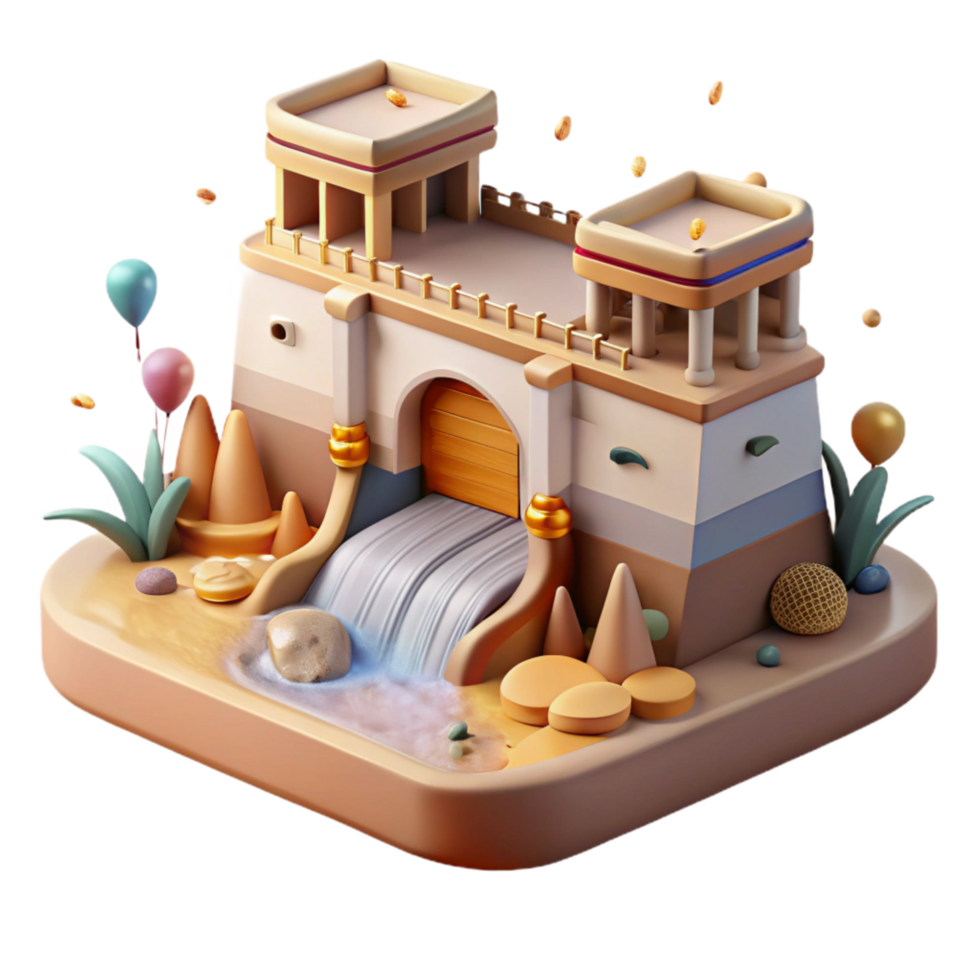 magnificent rustic Community Building Earthen Dam Teamwork Scene Transparent original png