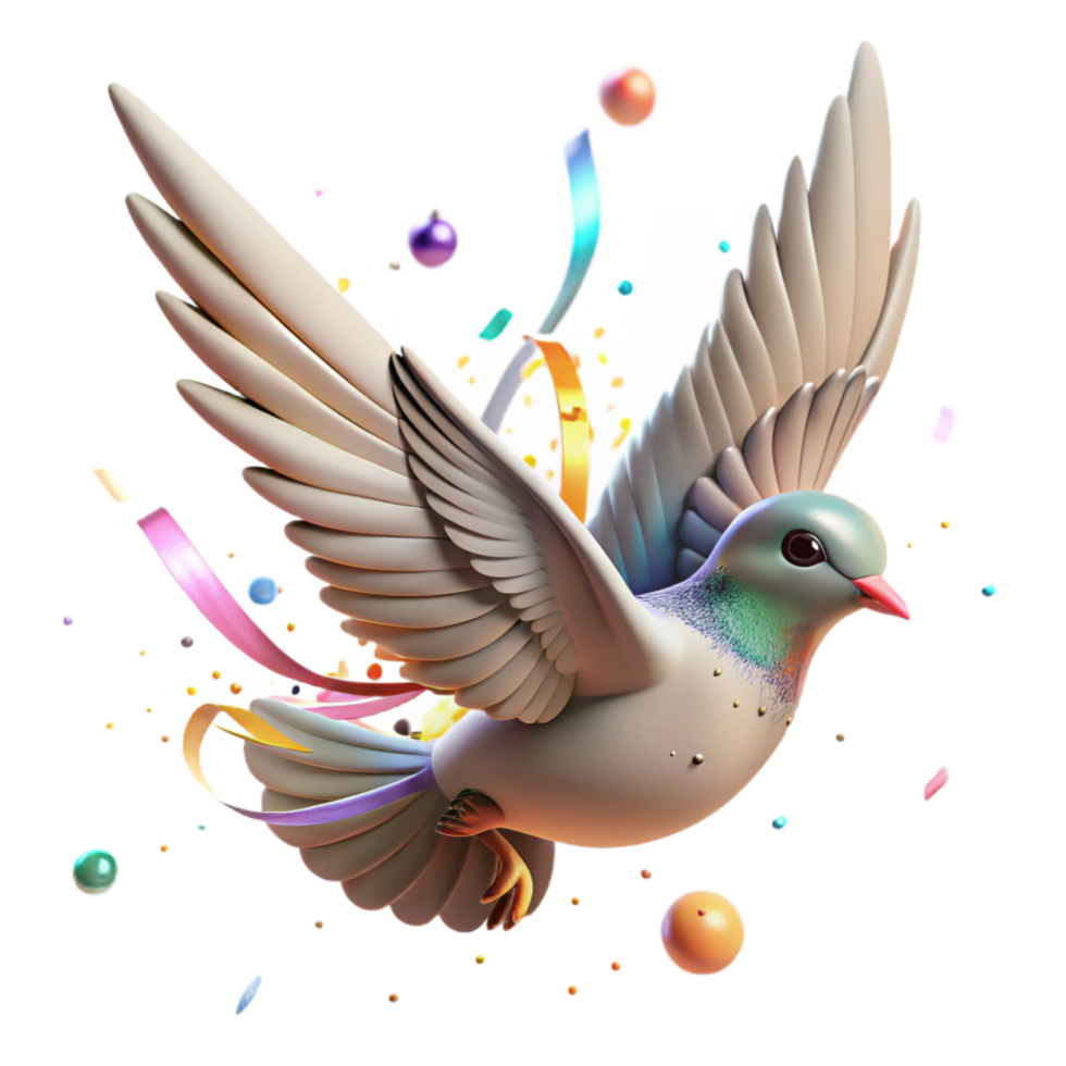 stunning rustic Bird in Flight with Clouds Isolated Element detailed png