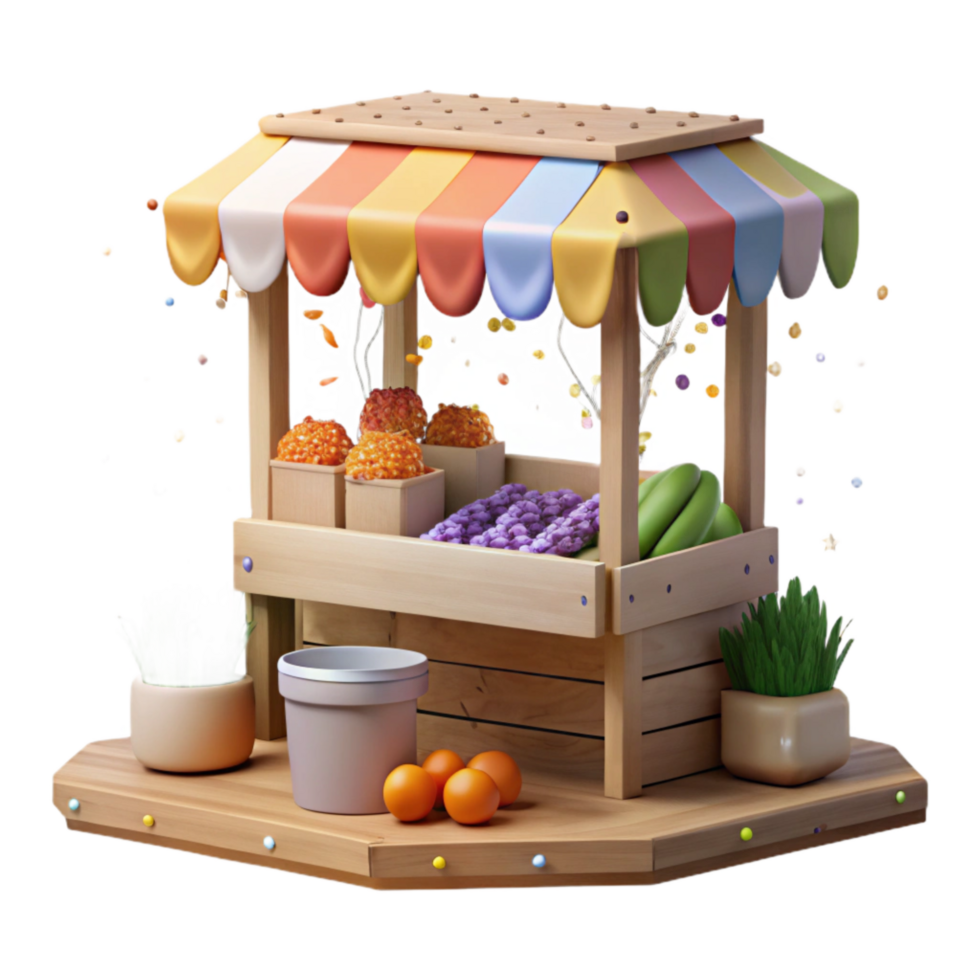 wonderful creative Farmers Market Stall Fresh Produce Display Transparent Background professional png