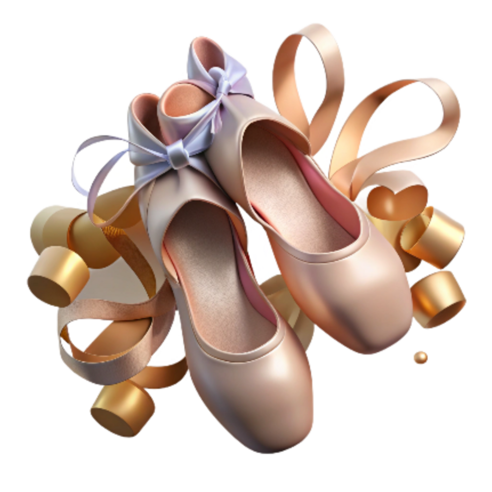 beautiful rustic Ballet Shoes and Ribbons Isolated Transparent Background genuine png