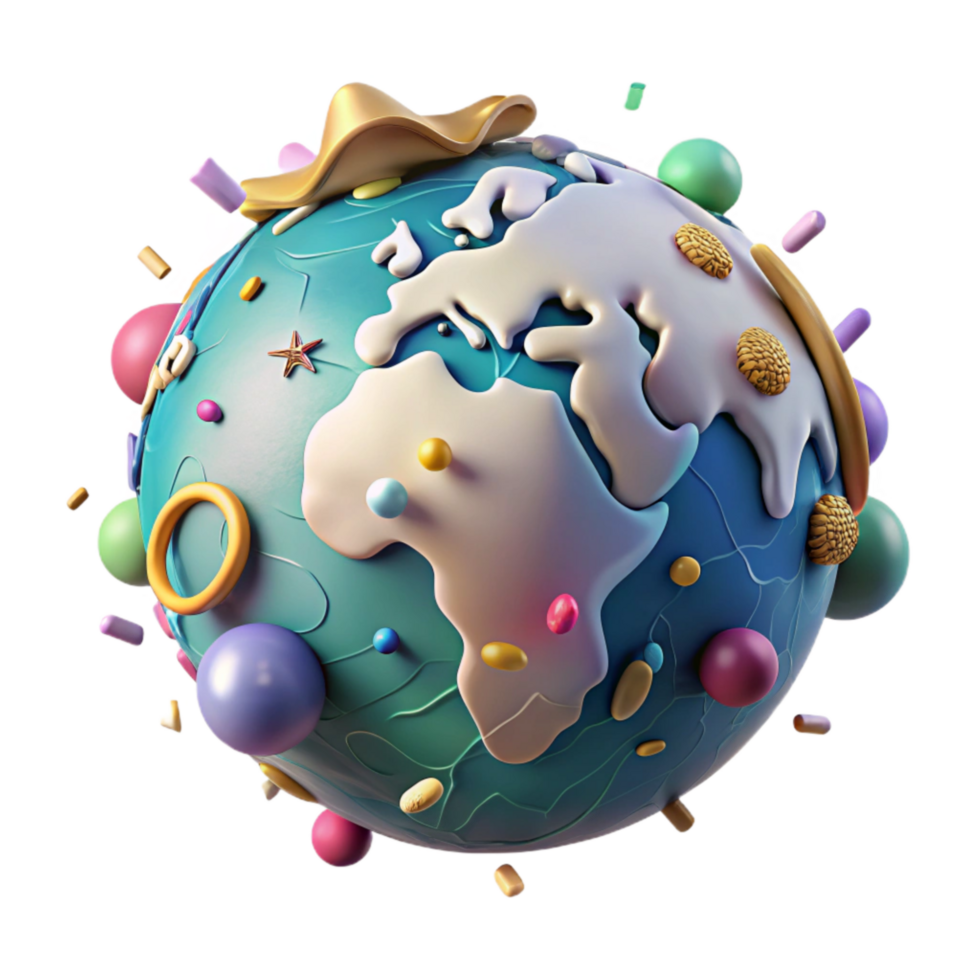 elegant traditional Globe with Biodiversity Map Transparent Element genuine png