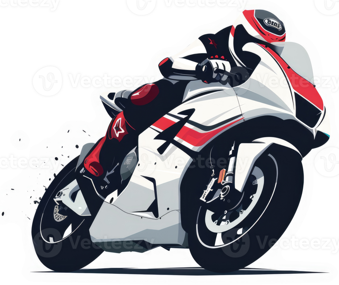 A fast motorcycle racer in motion, showcasing speed and style. png