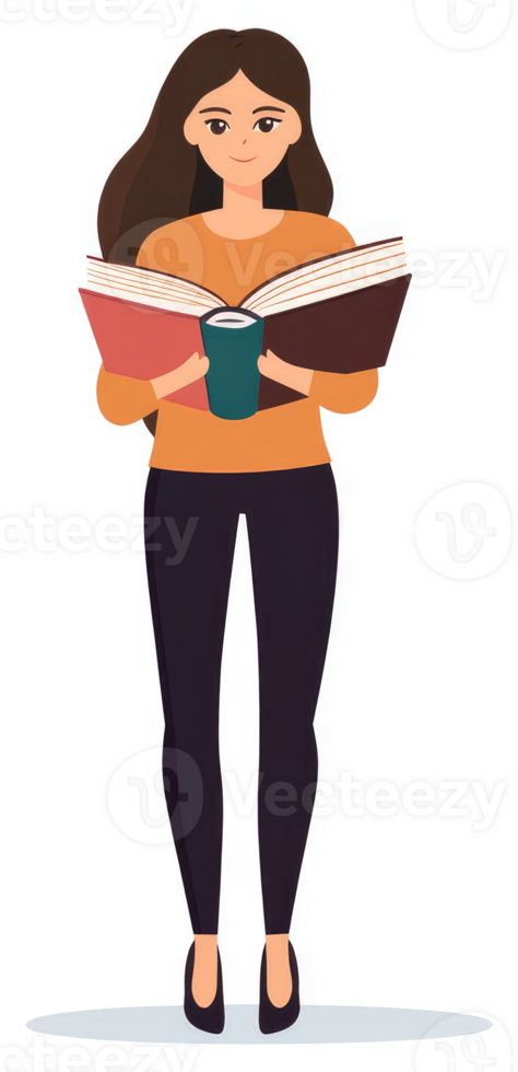 A woman engrossed in reading a book with a teal colored beverage. png