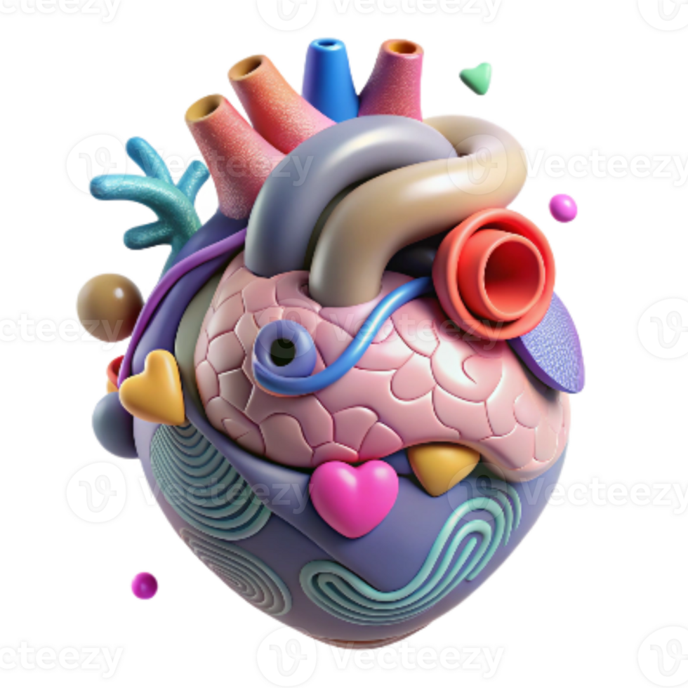 stunning artistic Amphibian Heart Cutout Isolated Anatomical Diagram high resolution png