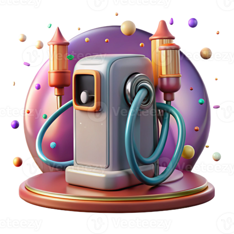 elegant vintage Electric Car Charging Station Isolated Element authentic png