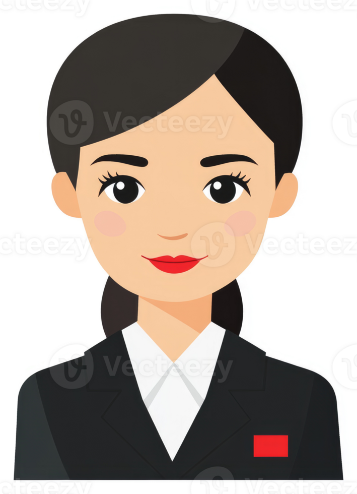 A stylized illustration of a woman in a business suit. png