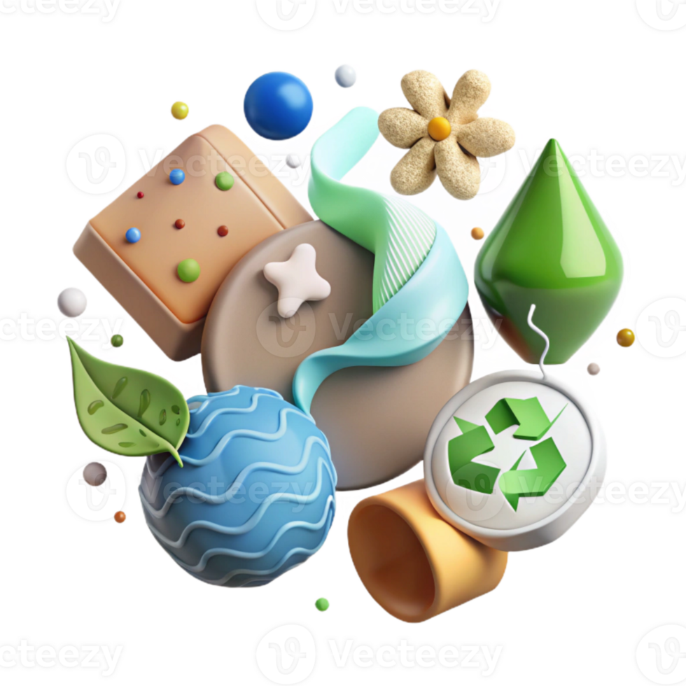 magnificent abstract Environmental Conservation Icons Set Isolated White Background high resolution png