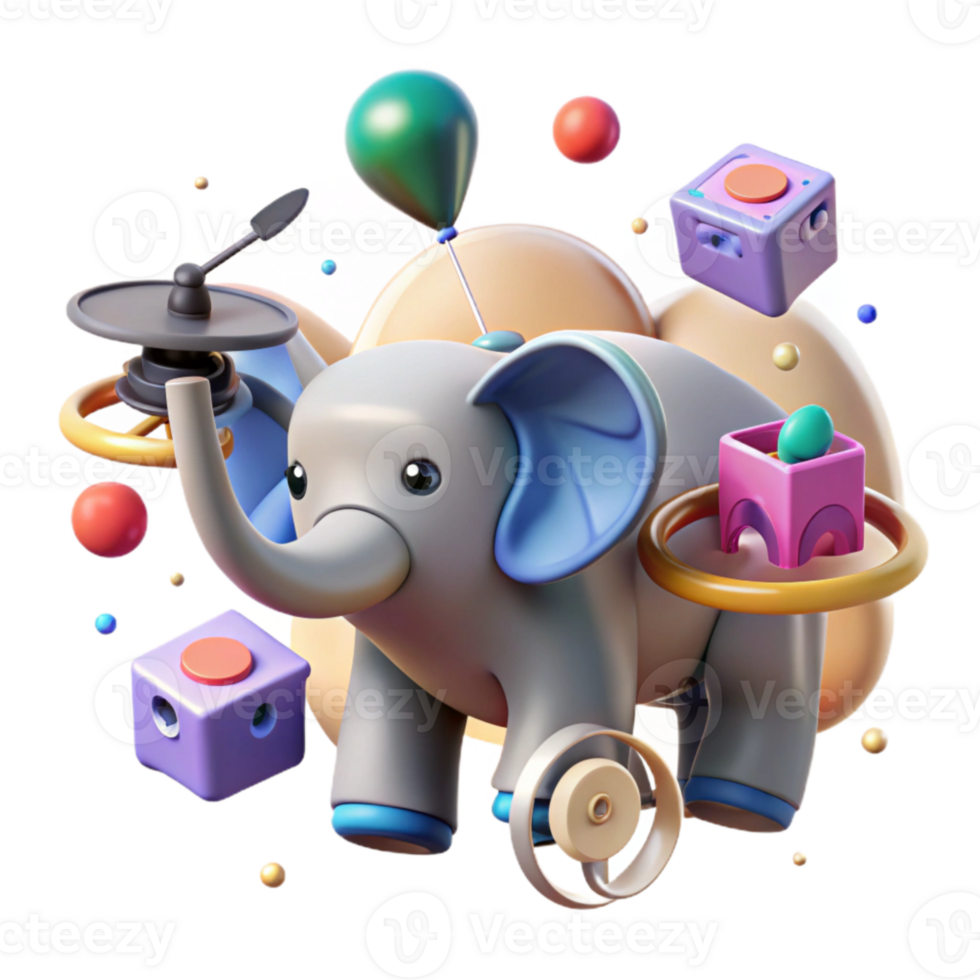beautiful artistic Drone Capturing Elephant Communication Data Cutout png