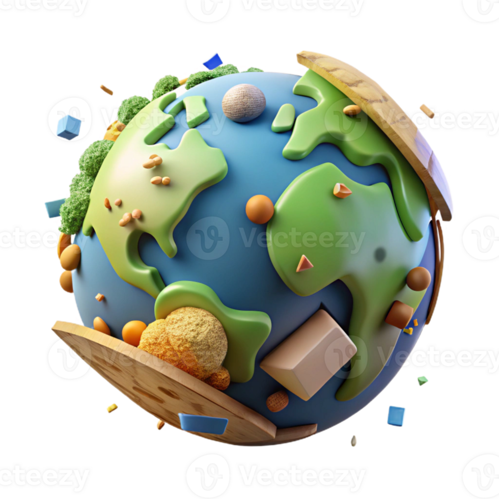 serene classic Deforestation Earth Cross Section Cutout premium png