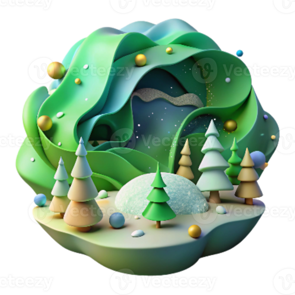 dramatic traditional Arctic Northern Lights Cutout with Green Hues png