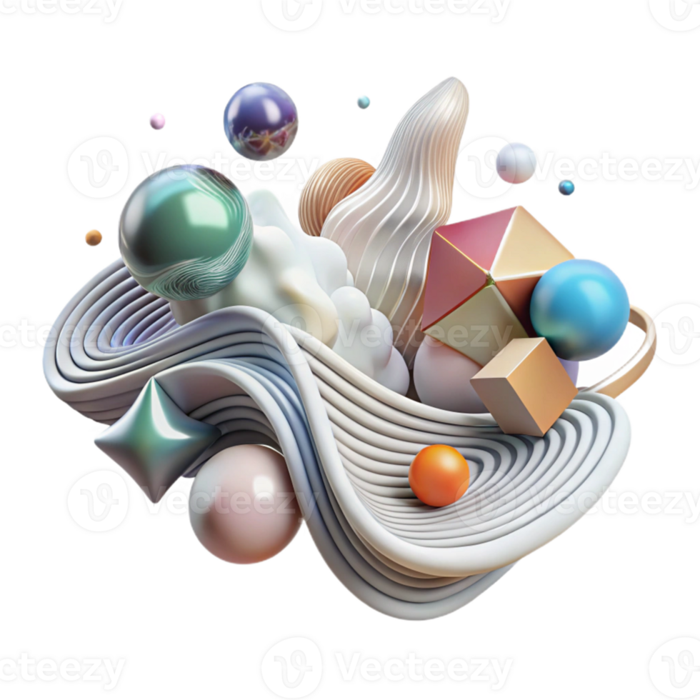 elegant modern Abstract Virtual Data Stream Isolated professional png