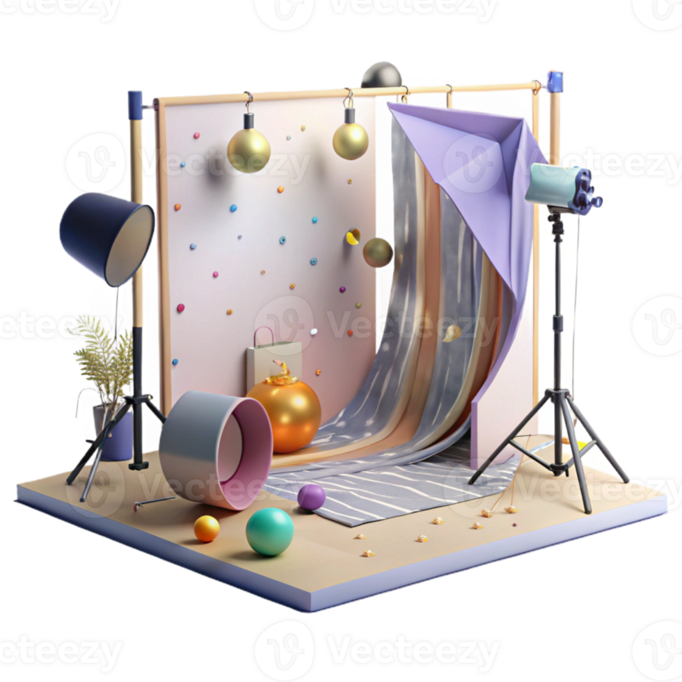 serene abstract Artificial Light Studio Setup Isolated professional png
