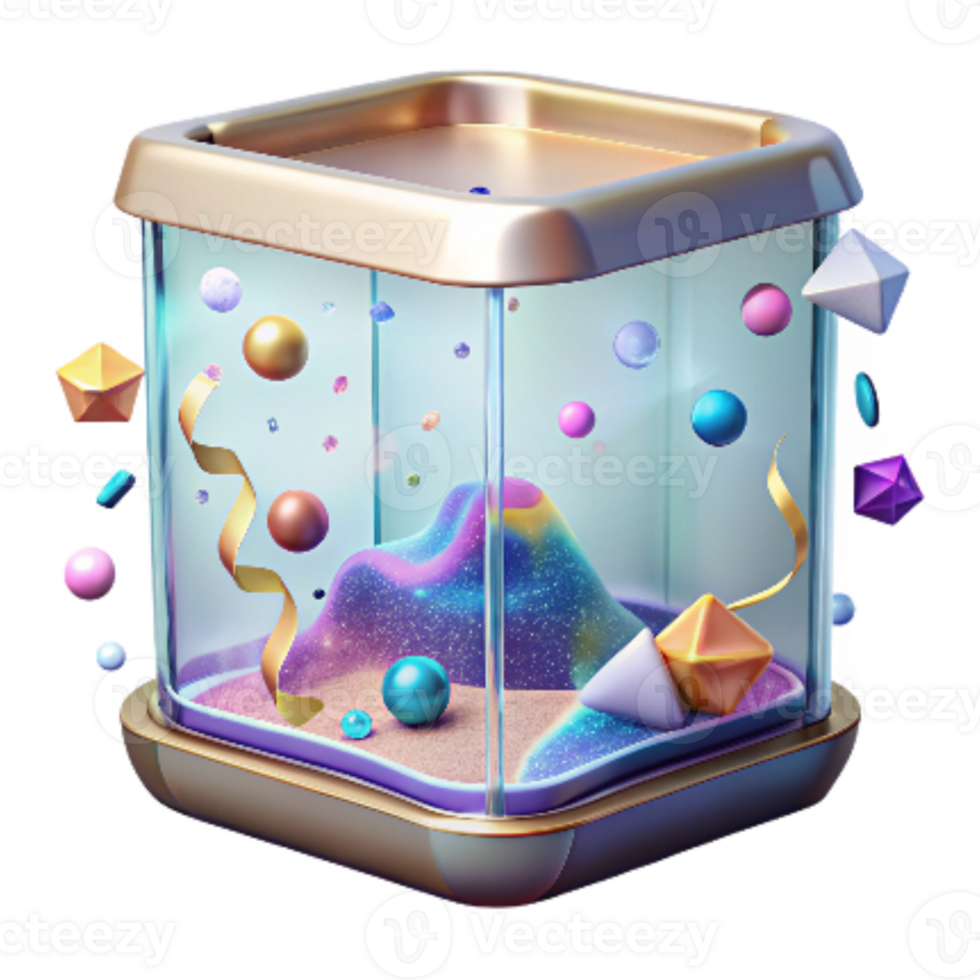 vibrant artistic Empty Fish Tank Transparent Background png