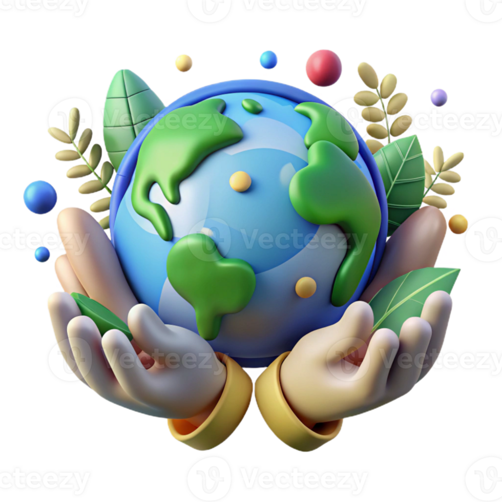 stunning traditional Environmental Sustainability Icon with Earth and Hands Cutout exclusive png