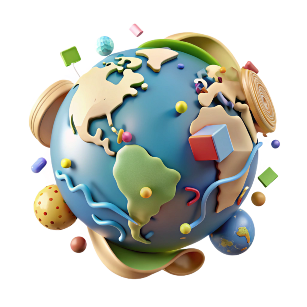 vibrant classic Global Map Environmental Issues Transparent Background png