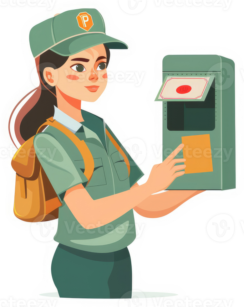 A park ranger interacts with a payment kiosk. png