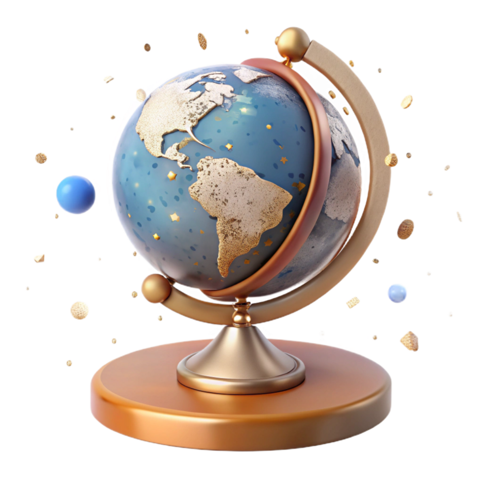 extraordinary artistic Antique Globe Side View Isolated Element exclusive png