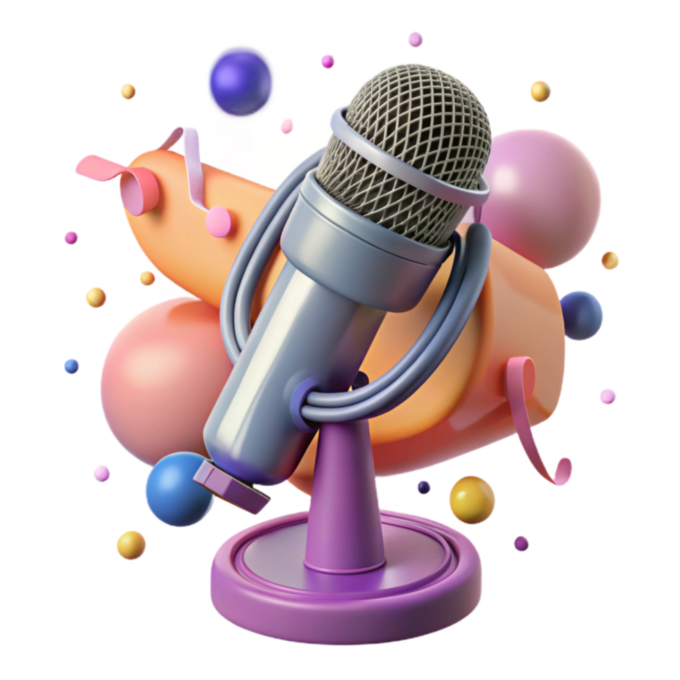 wonderful contemporary D Rendered Microphone with Stand Cutout exclusive png